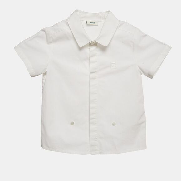 Fendi Kids White Cotton Blend Shirt 18M